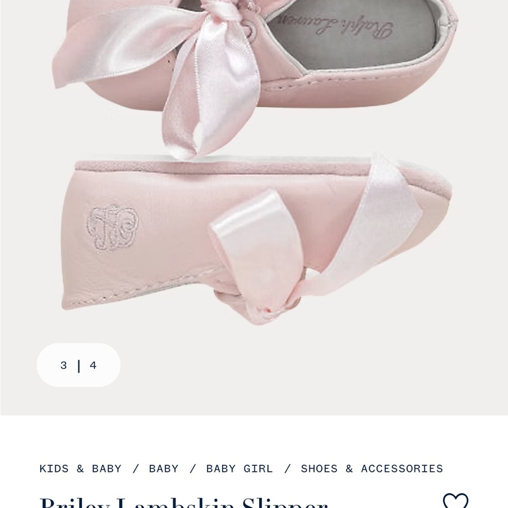 Ralph Lauren Briley Lambskin Slipper - Pink, Baby Girl, Size 1 - Picture 8 of 9